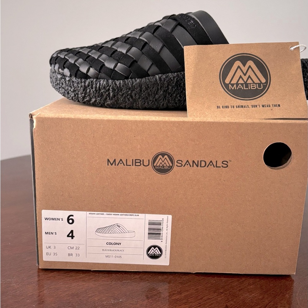 NWT Black Malibu Sandals Colony Women’s 6/Mens 4